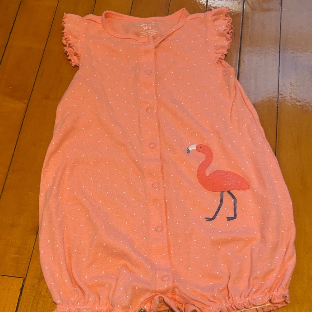 Pink  Flamingo Baby Romper